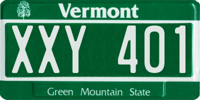 VT license plate XXY401