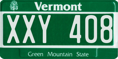 VT license plate XXY408
