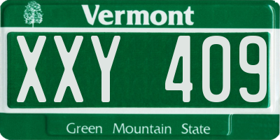 VT license plate XXY409