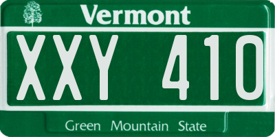 VT license plate XXY410
