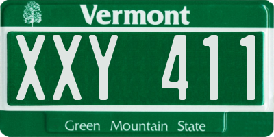 VT license plate XXY411