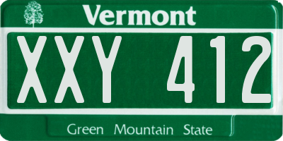 VT license plate XXY412