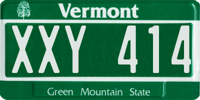 VT license plate XXY414