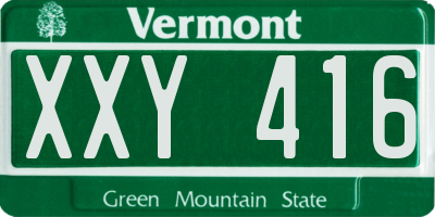 VT license plate XXY416