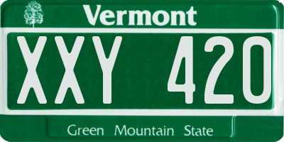 VT license plate XXY420