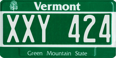 VT license plate XXY424