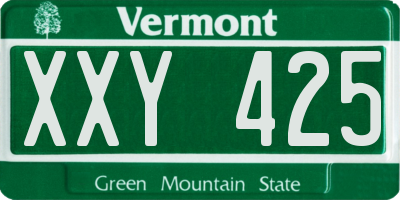 VT license plate XXY425