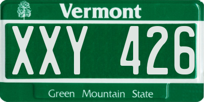 VT license plate XXY426