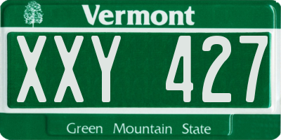 VT license plate XXY427