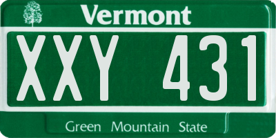 VT license plate XXY431