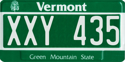 VT license plate XXY435
