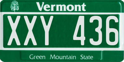 VT license plate XXY436
