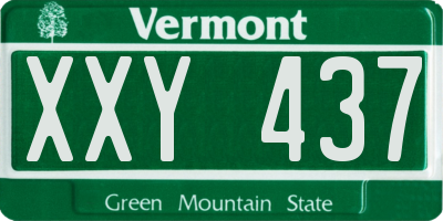 VT license plate XXY437