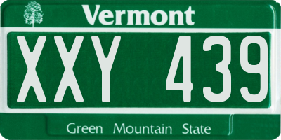VT license plate XXY439