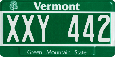 VT license plate XXY442