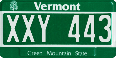 VT license plate XXY443