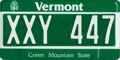 VT license plate XXY447