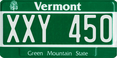 VT license plate XXY450