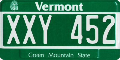 VT license plate XXY452