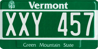 VT license plate XXY457