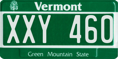 VT license plate XXY460