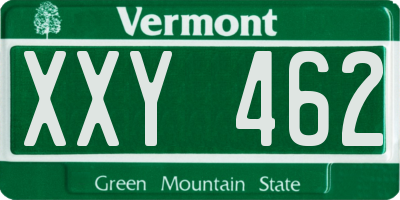 VT license plate XXY462