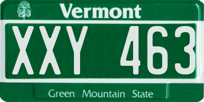 VT license plate XXY463