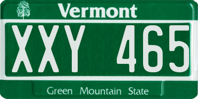 VT license plate XXY465