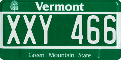 VT license plate XXY466