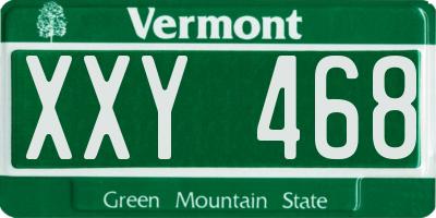 VT license plate XXY468