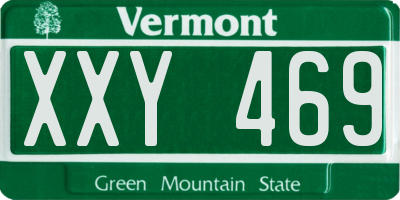 VT license plate XXY469