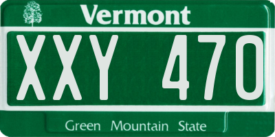 VT license plate XXY470