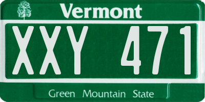 VT license plate XXY471