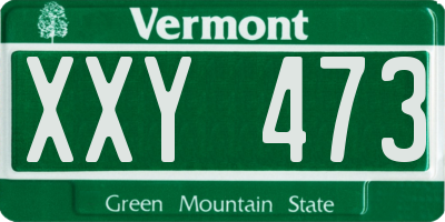 VT license plate XXY473