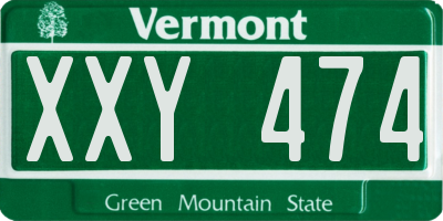 VT license plate XXY474