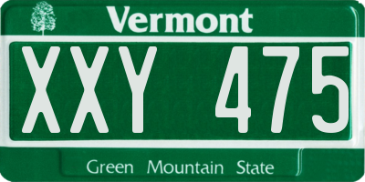 VT license plate XXY475