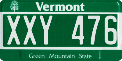 VT license plate XXY476