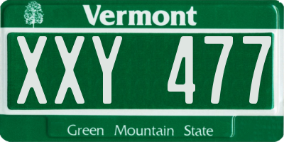 VT license plate XXY477
