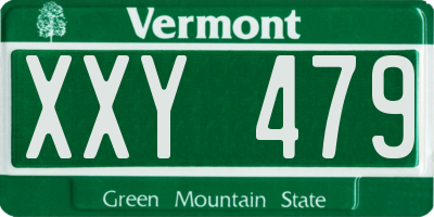 VT license plate XXY479