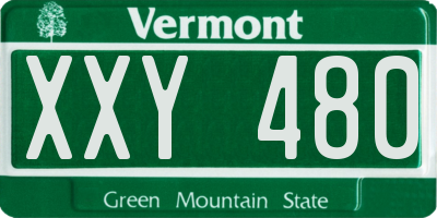 VT license plate XXY480