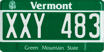 VT license plate XXY483