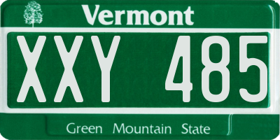VT license plate XXY485