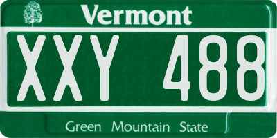 VT license plate XXY488