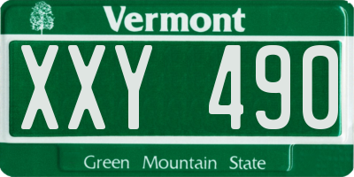 VT license plate XXY490