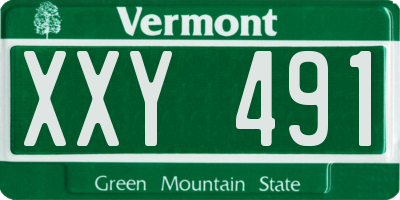 VT license plate XXY491