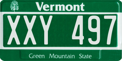 VT license plate XXY497