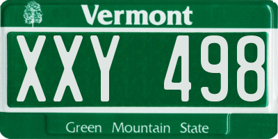 VT license plate XXY498