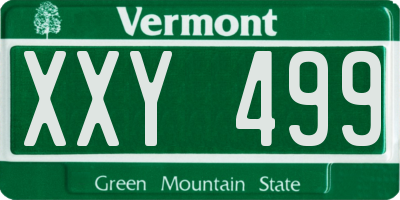 VT license plate XXY499
