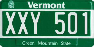 VT license plate XXY501