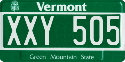 VT license plate XXY505
